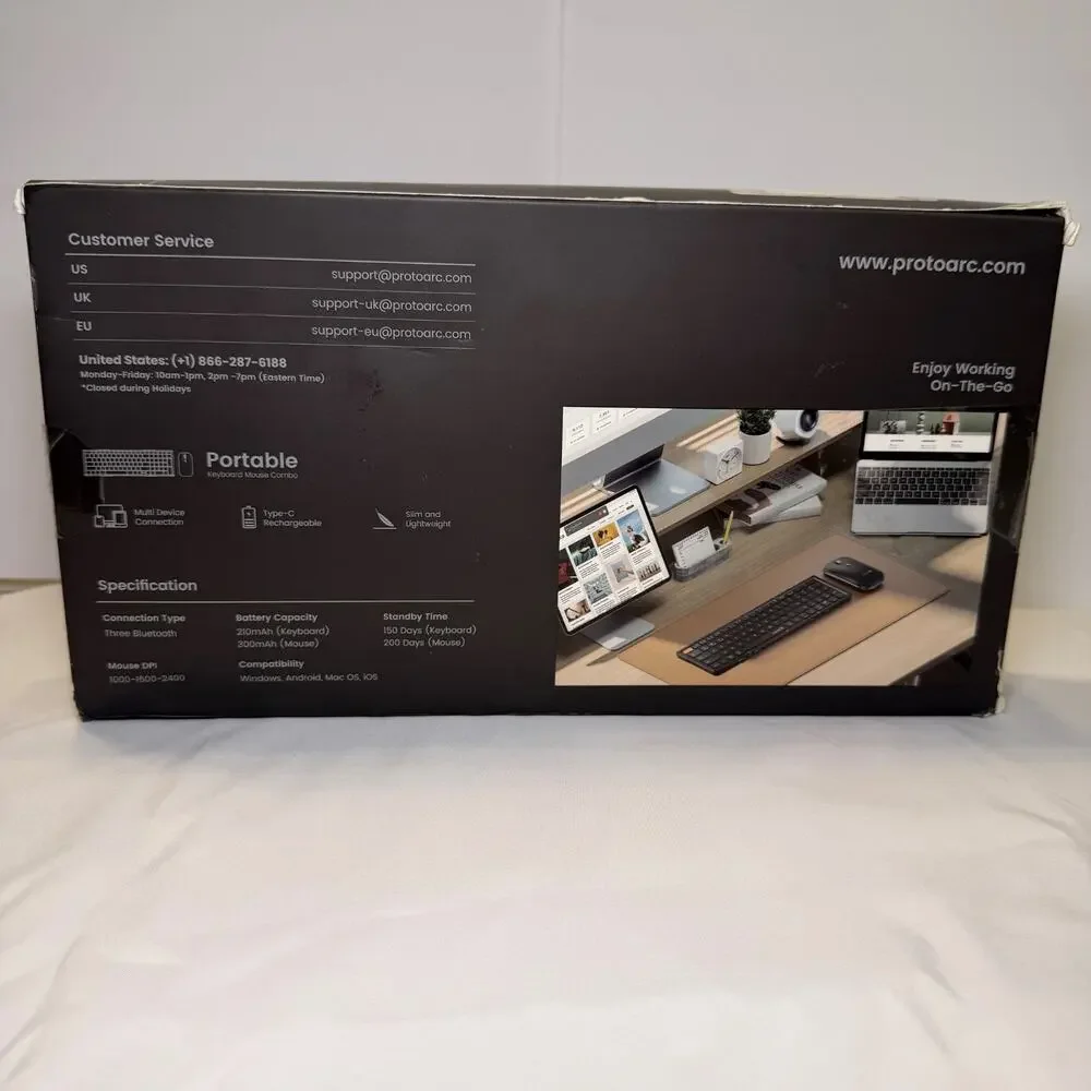 ProtoArc XKM01 Mini Foldable Bluetooth Keyboard Mouse Combo Case